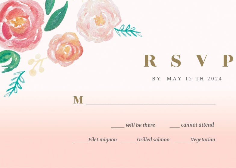 Flowers on canvas -  tarjeta de confirmación de asistencia a eventos