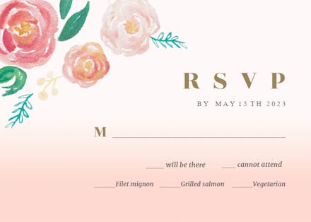 Bouquet Of Flowers - RSVP Card Template (Free) | Greetings Island