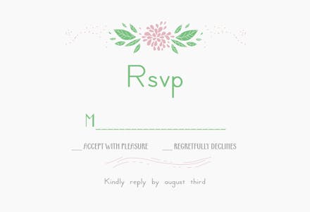 Flowing floral - rsvp card