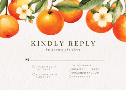 Fruitful love - rsvp card