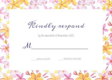 Garden floral frame - rsvp card