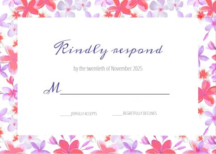 Garden floral frame - rsvp card