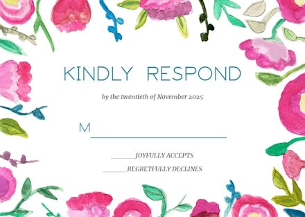 Garden flowers - rsvp card