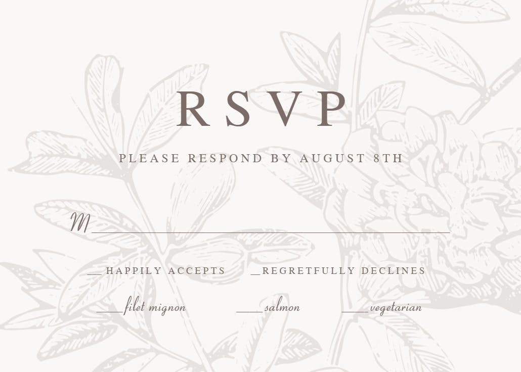 Gentle flora - rsvp card