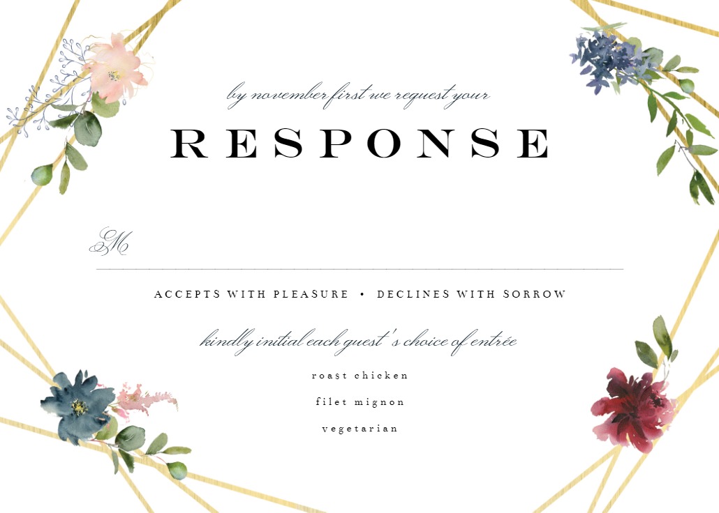 Geometric & Flowers - RSVP card Template (Free) | Greetings Island