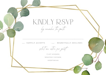 Geometric eucalyptus - rsvp card