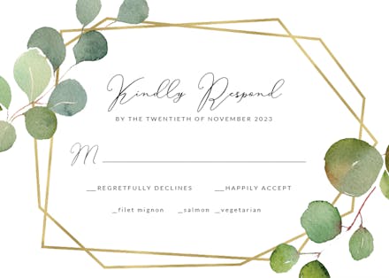 Geometric Eucalyptus - RSVP card