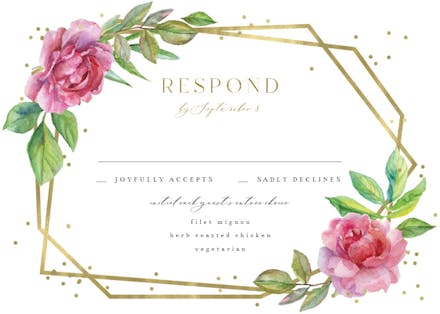 Geometric roses - rsvp card