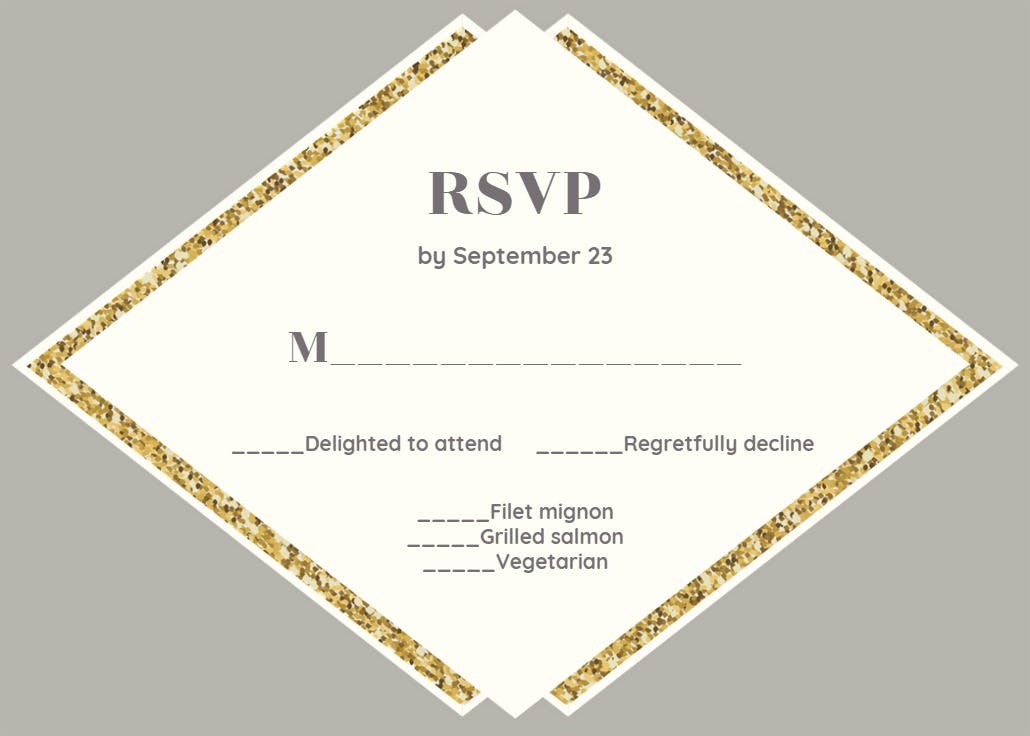 Glam gold - rsvp card