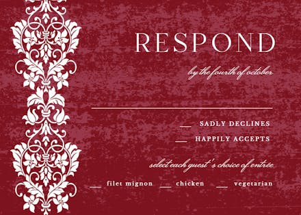 Glamor lace - rsvp card