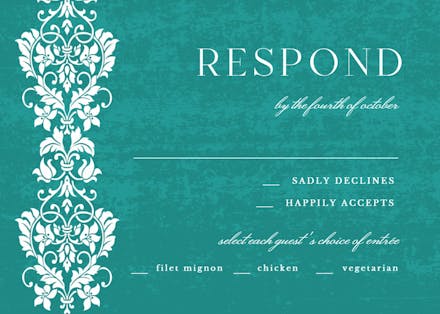 Glamor lace - rsvp card