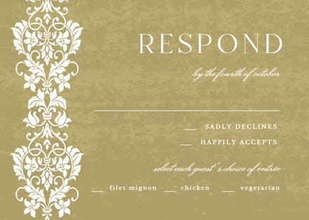 Glamor lace - rsvp card