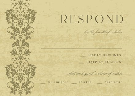 Glamor lace - rsvp card