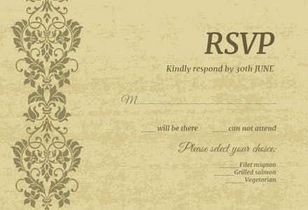 Glamor Lace - RSVP Card Template (Free) | Greetings Island