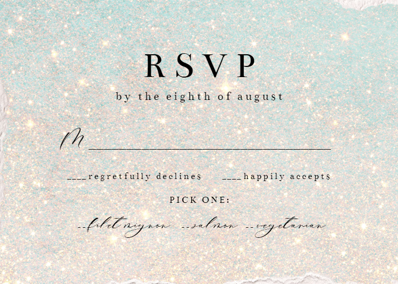 Glitter day RSVP card Template (Free) Greetings Island