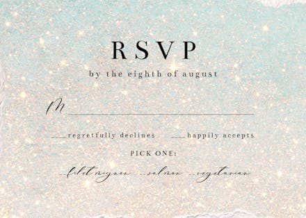Glitter day - rsvp card