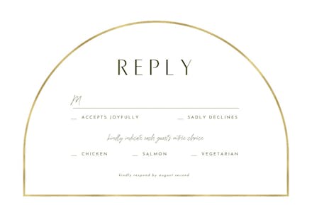 Gold arch - rsvp card