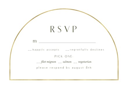 Gold Arch - RSVP card