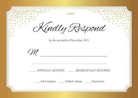 Gold elegant - rsvp card