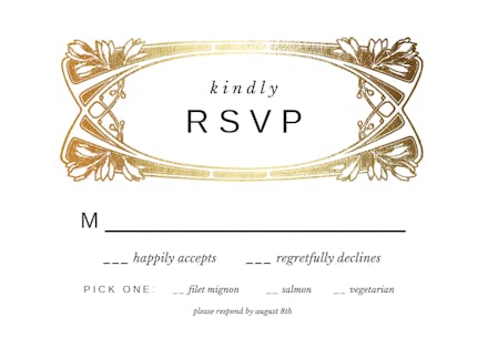 Gold Foil Roses - RSVP card