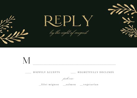 Gold leaf border - rsvp card