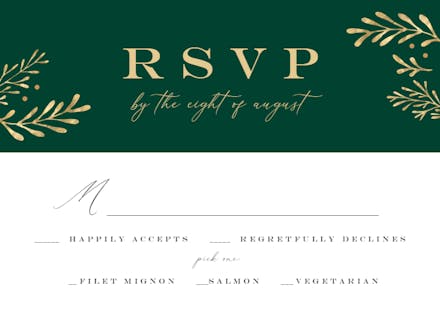 Gold Leaf Border - RSVP card