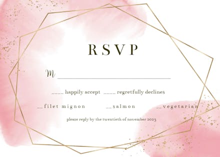 Gold polygon - RSVP card