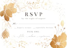 Golden Flowers Frame - RSVP card