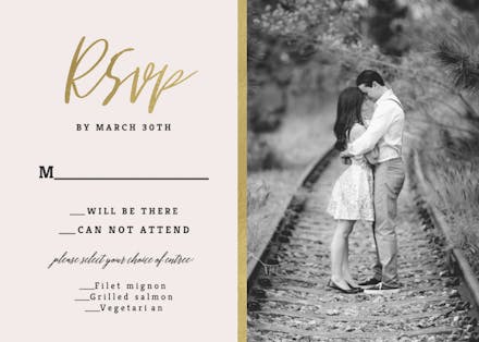 Golden line - rsvp card