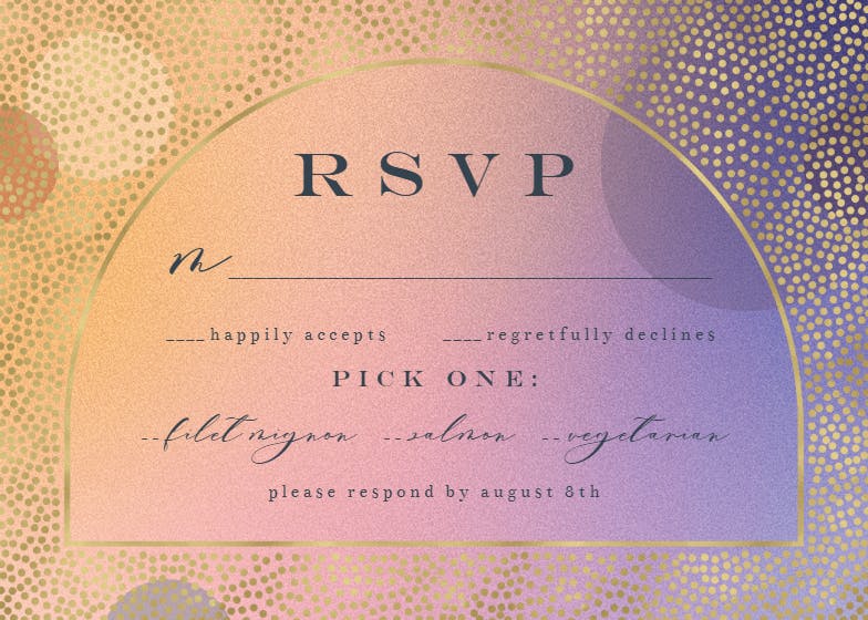 Gradient arched window - rsvp card