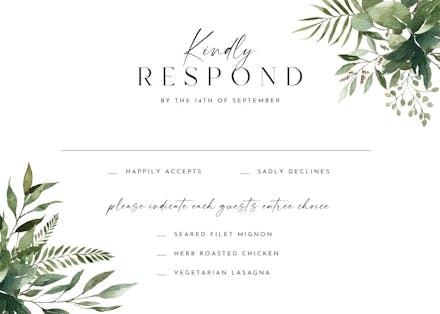 Magical greenery - RSVP card Template (Free) | Greetings Island