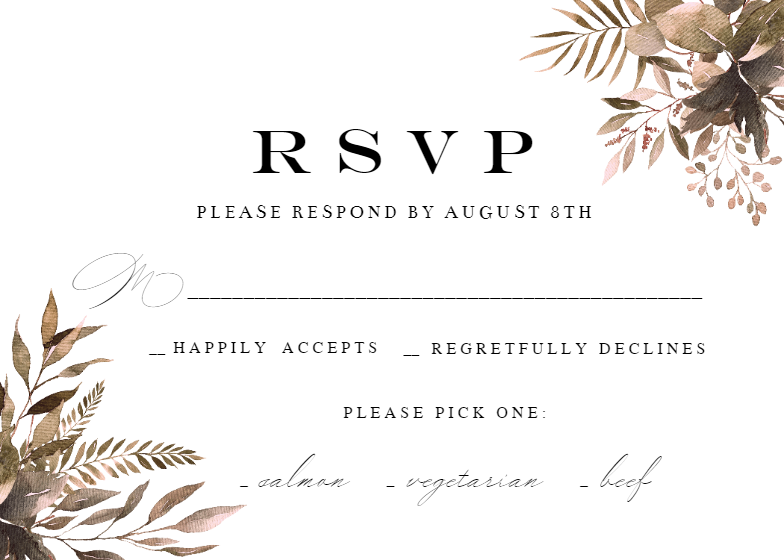 Formal Ornate - RSVP card Template (Free) | Greetings Island