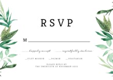 Greenery double - rsvp card