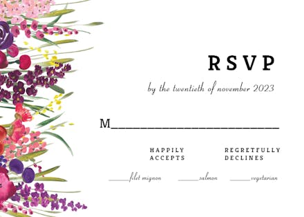 Floral Edge - RSVP card Template (Free) | Greetings Island