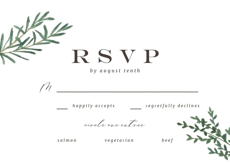 Herbs - RSVP Card Template (Free) | Greetings Island