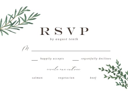 Herbs - RSVP Card Template (Free) | Greetings Island