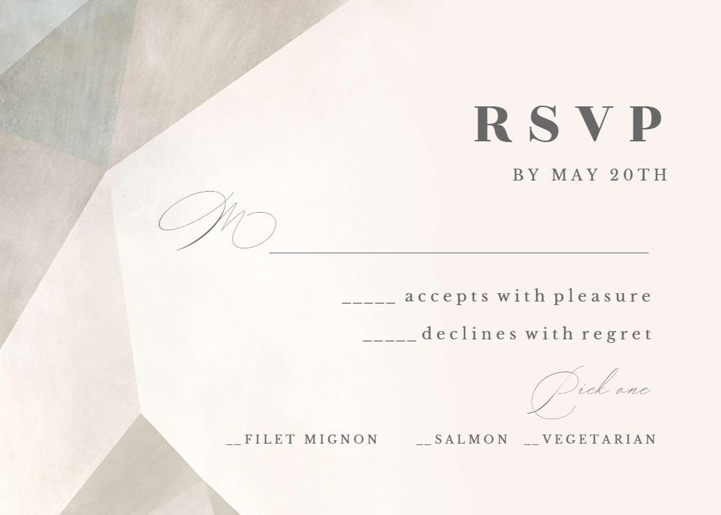 Hint of sands - rsvp card