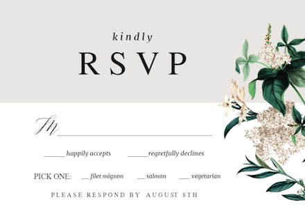 Hydrangea - RSVP Card Template (Free) | Greetings Island