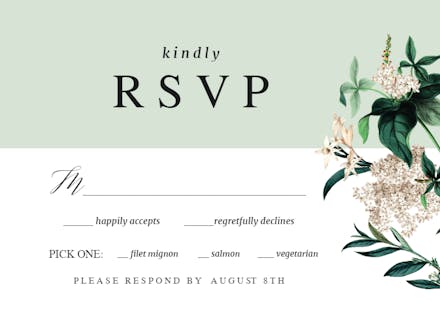 Hydrangea - rsvp card