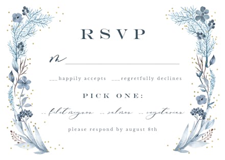Iced Flowers Frame RSVP - RSVP card