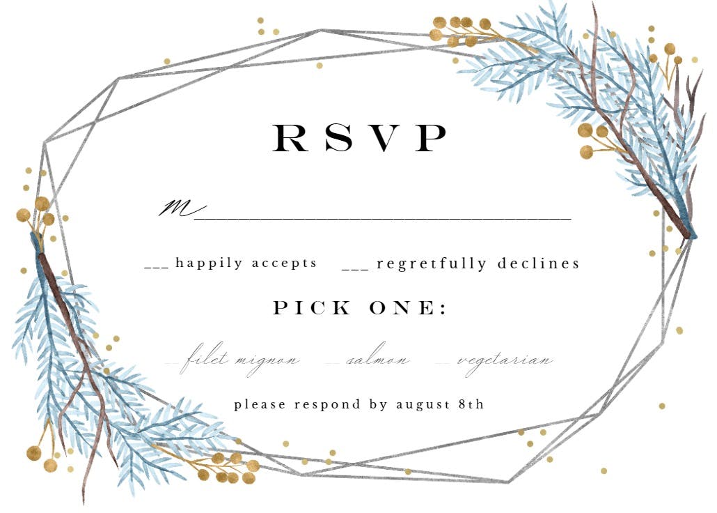 Iced frame rsvp - rsvp card