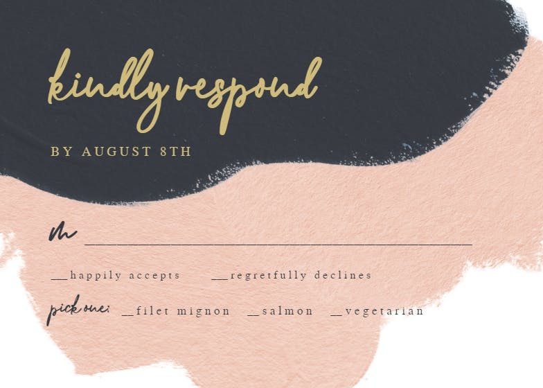 Imaginary abstract blush - rsvp card