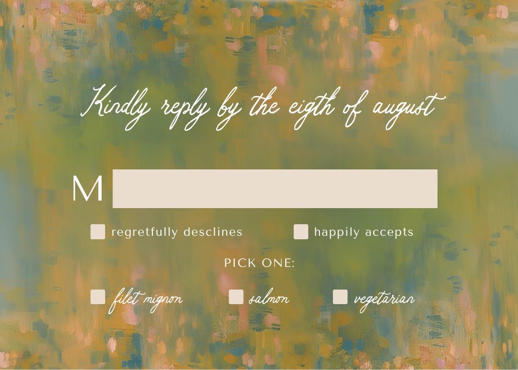 Impressionism love - rsvp card