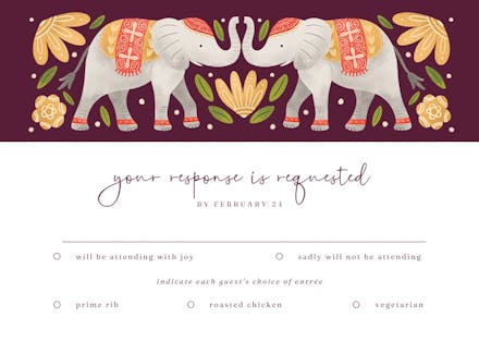 Indian elephants - rsvp card