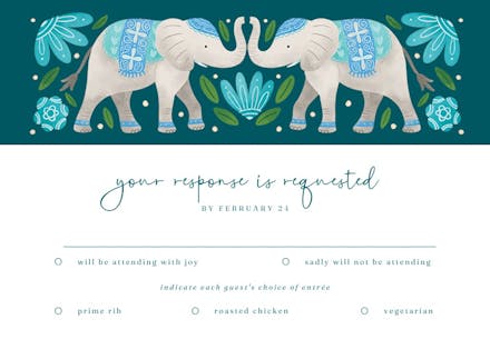 Indian elephants - rsvp card
