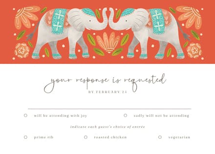 Indian elephants - rsvp card