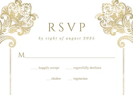 Indian floral & frame - rsvp card