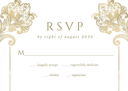 Indian floral & frame - RSVP card