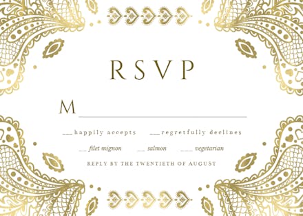 Indian floral paisley - RSVP card