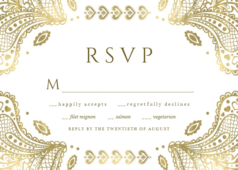 Indian floral paisley - rsvp card